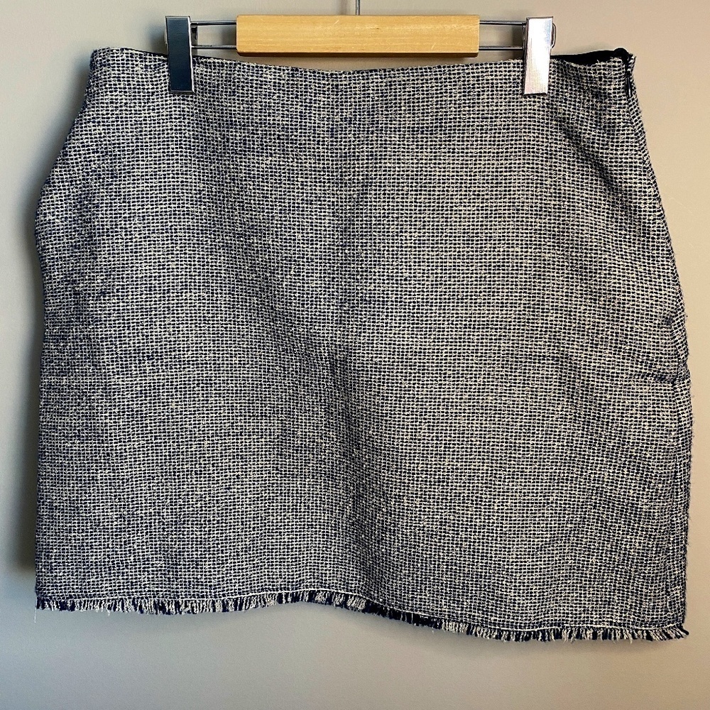 Banana Republic Women's Burlap Style 1/2 Zip Mini Skirt Size 12
